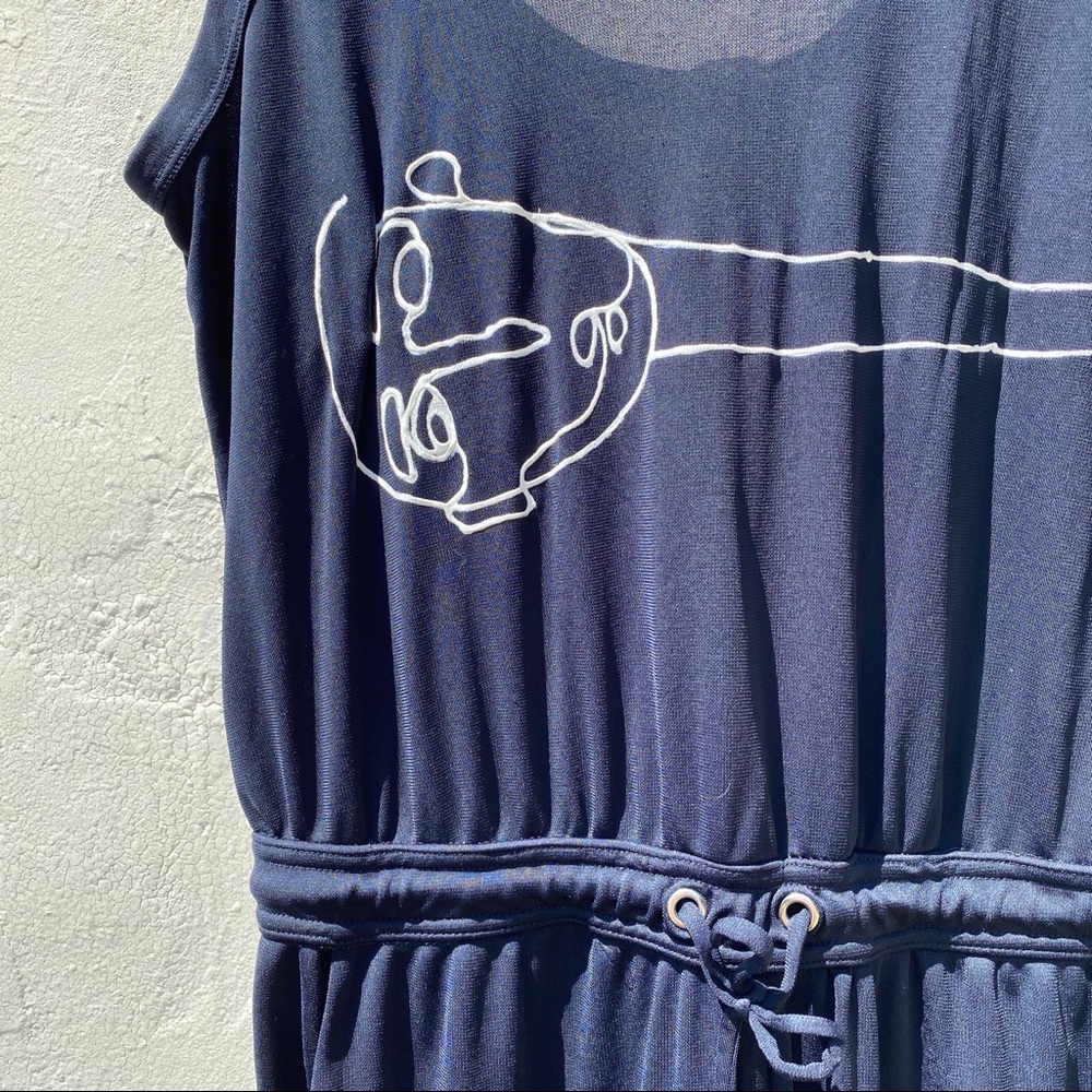 Vintage deep navy comfy pant romper